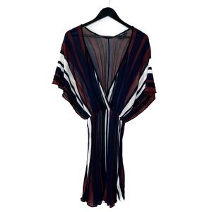 Zara Knit Dress Limited Edition Coverup See Through Striped